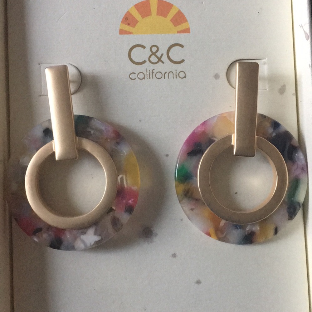 C&C California Multicolor Tortoise Earrings
